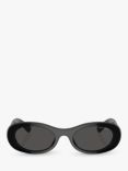 Miu Miu MU06ZS Women's Oval Sunglasses, Black