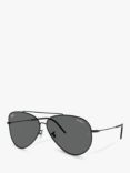 Ray-Ban RBR0101 Men's Aviator Sunglasses, Black