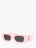 Versace VE4474U Women's Medusa Medallion Rectangular Sunglasses, Pink