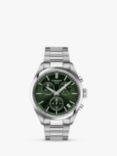 Tissot T1504171109100 Men's PR 100 Chronograph Bracelet Strap Watch, Silver/Green
