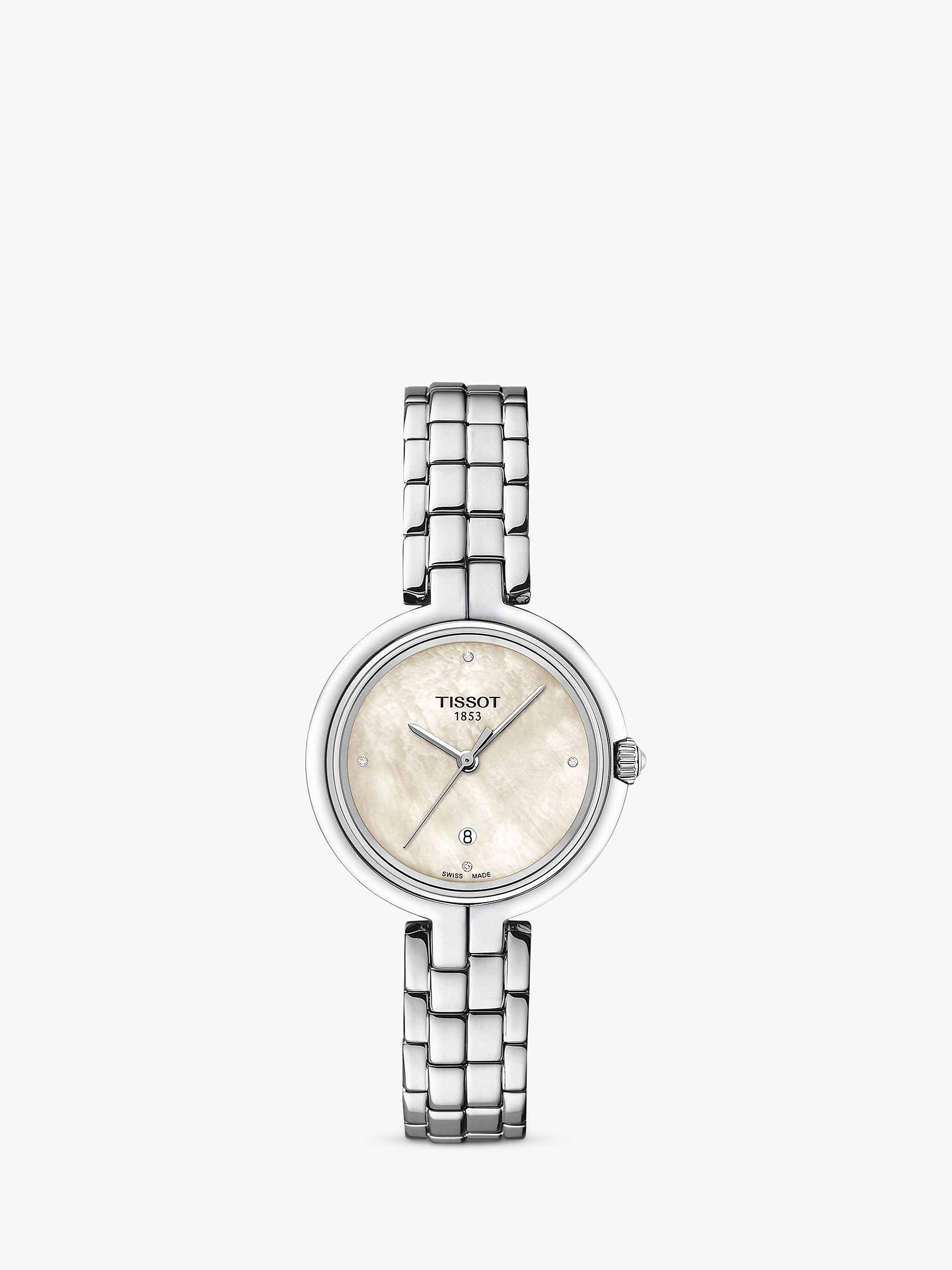 Buy Tissot T0942101111602 Flamingo Women's Mother of Pearl Dial Bracelet Strap Watch, Silver Online at johnlewis.com