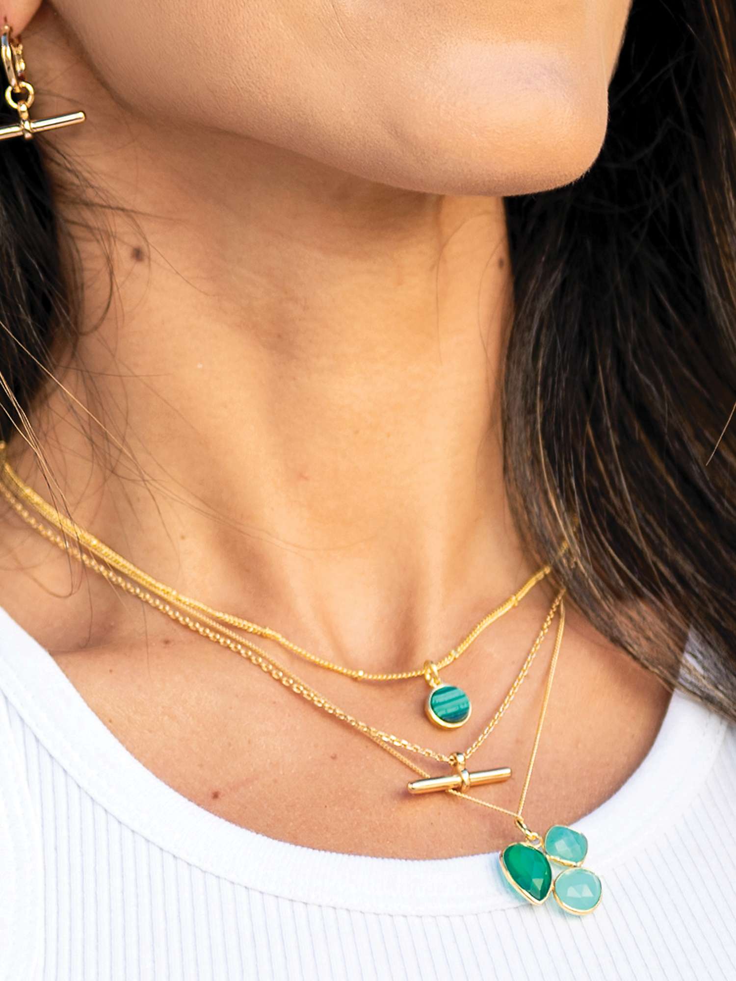 Buy Sarah Alexander Polynesia Gemstone Pendant Necklace, Gold Online at johnlewis.com