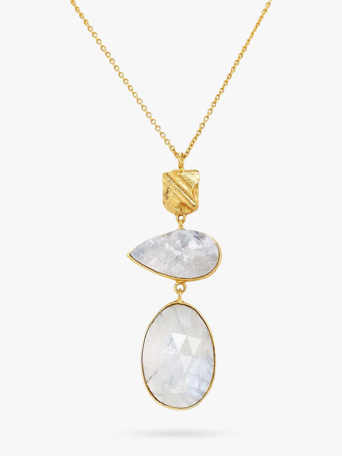 Buy Sarah Alexander Rainbow Moonstone Drop Pendant Necklace, Gold Online at johnlewis.com