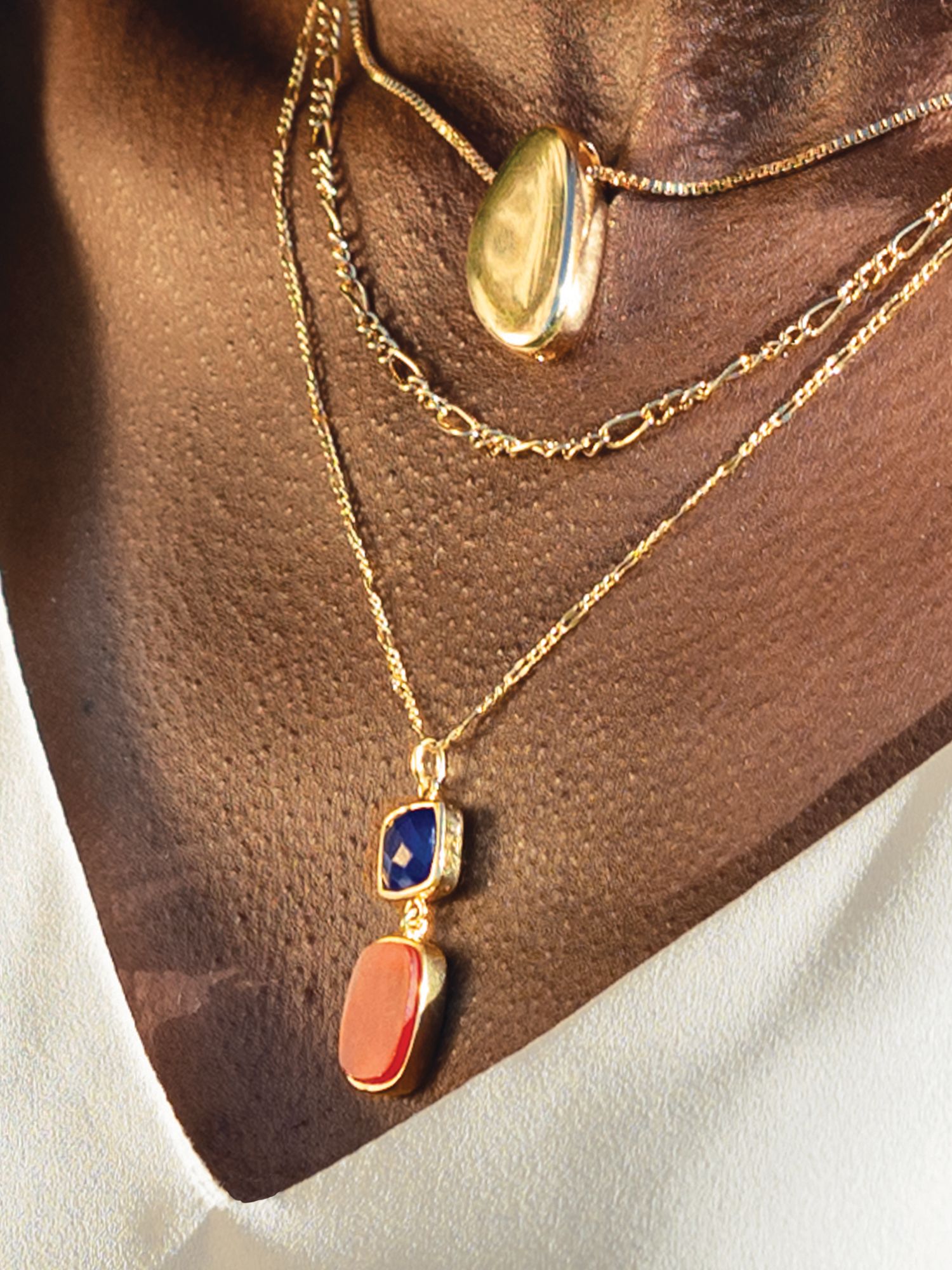 Buy Sarah Alexander Tokyo Nights Gemstone Pendant Necklace, Gold Online at johnlewis.com