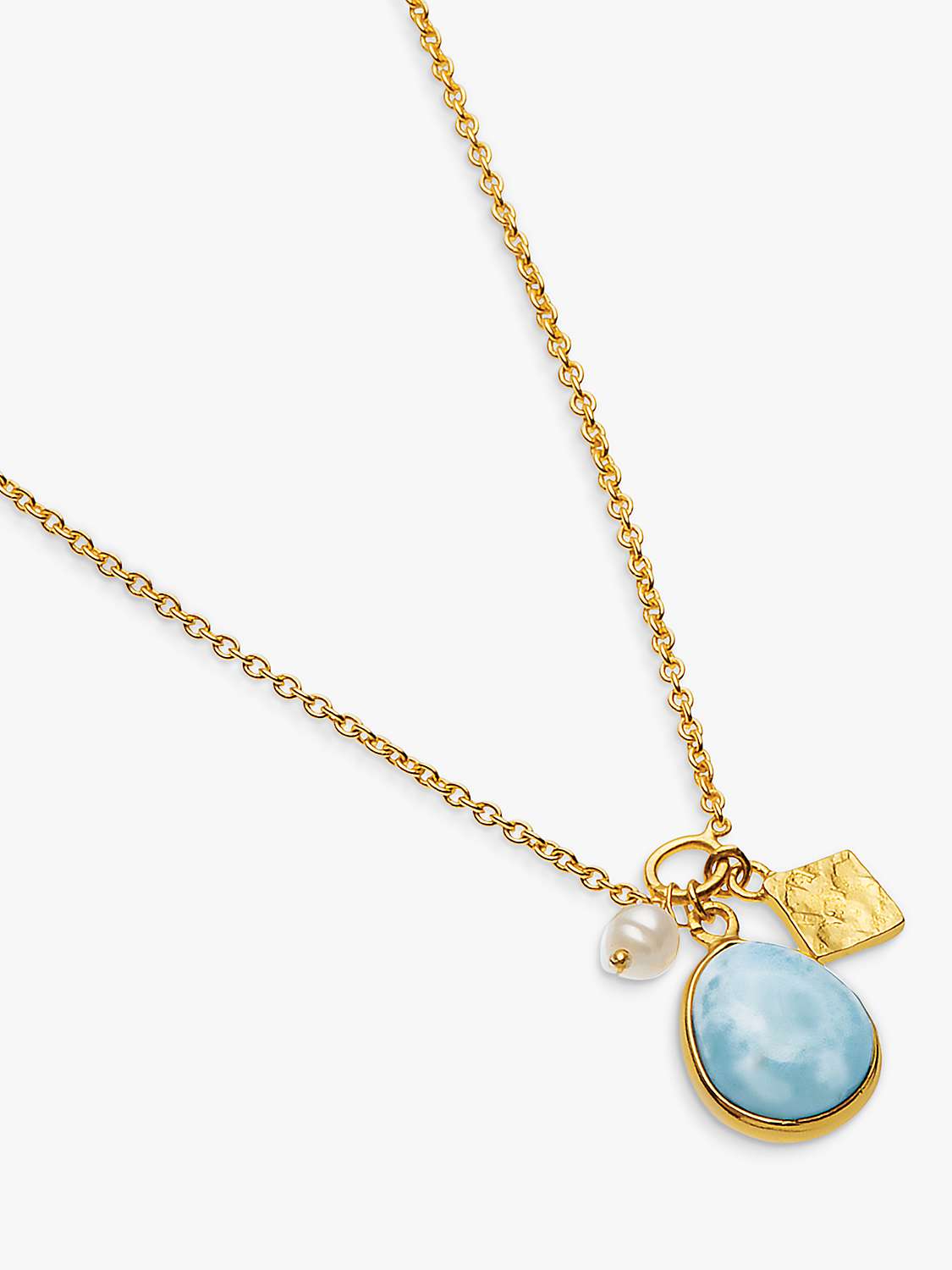 Buy Sarah Alexander Cool Tides Gemstone Pendant Necklace, Gold Online at johnlewis.com