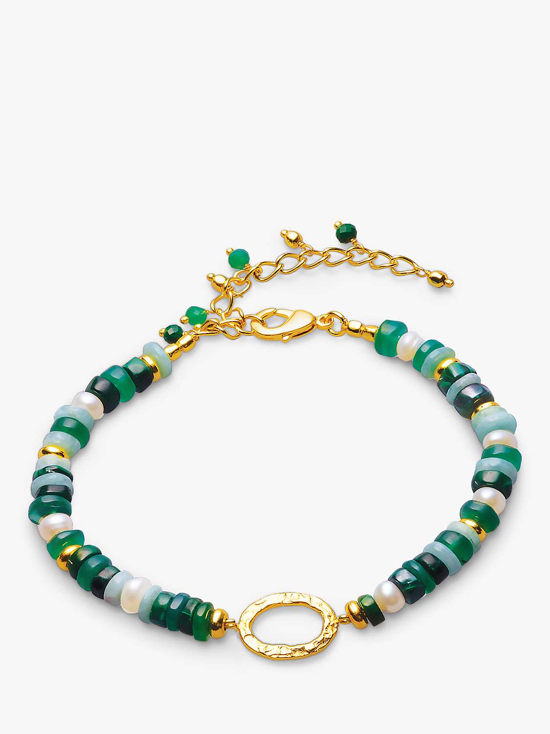 Buy Sarah Alexander Byzantine Gemstone Beaded Bracelet, Gold Online at johnlewis.com