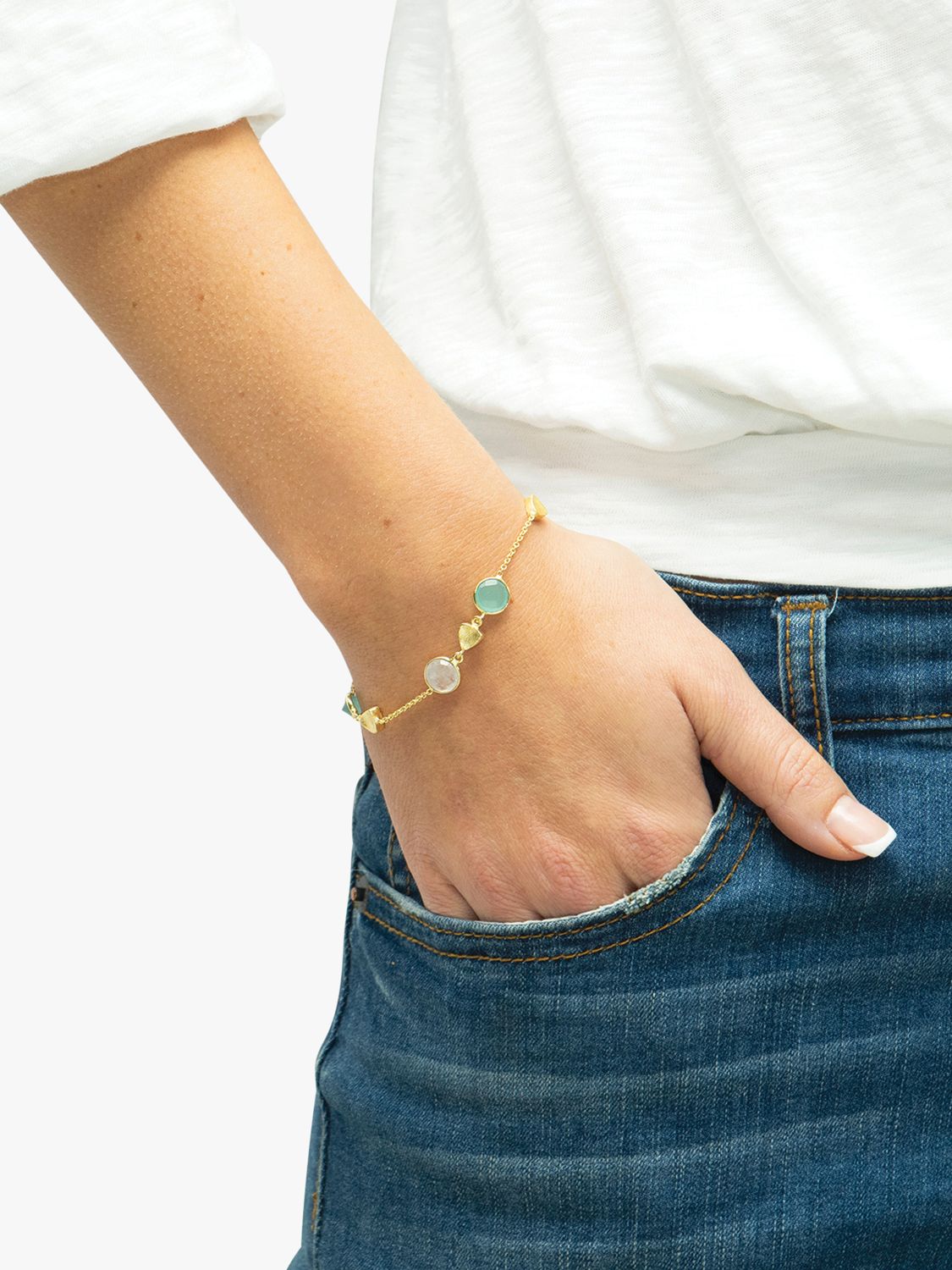 Buy Sarah Alexander Skye Gemstone Bracelet, Gold Online at johnlewis.com