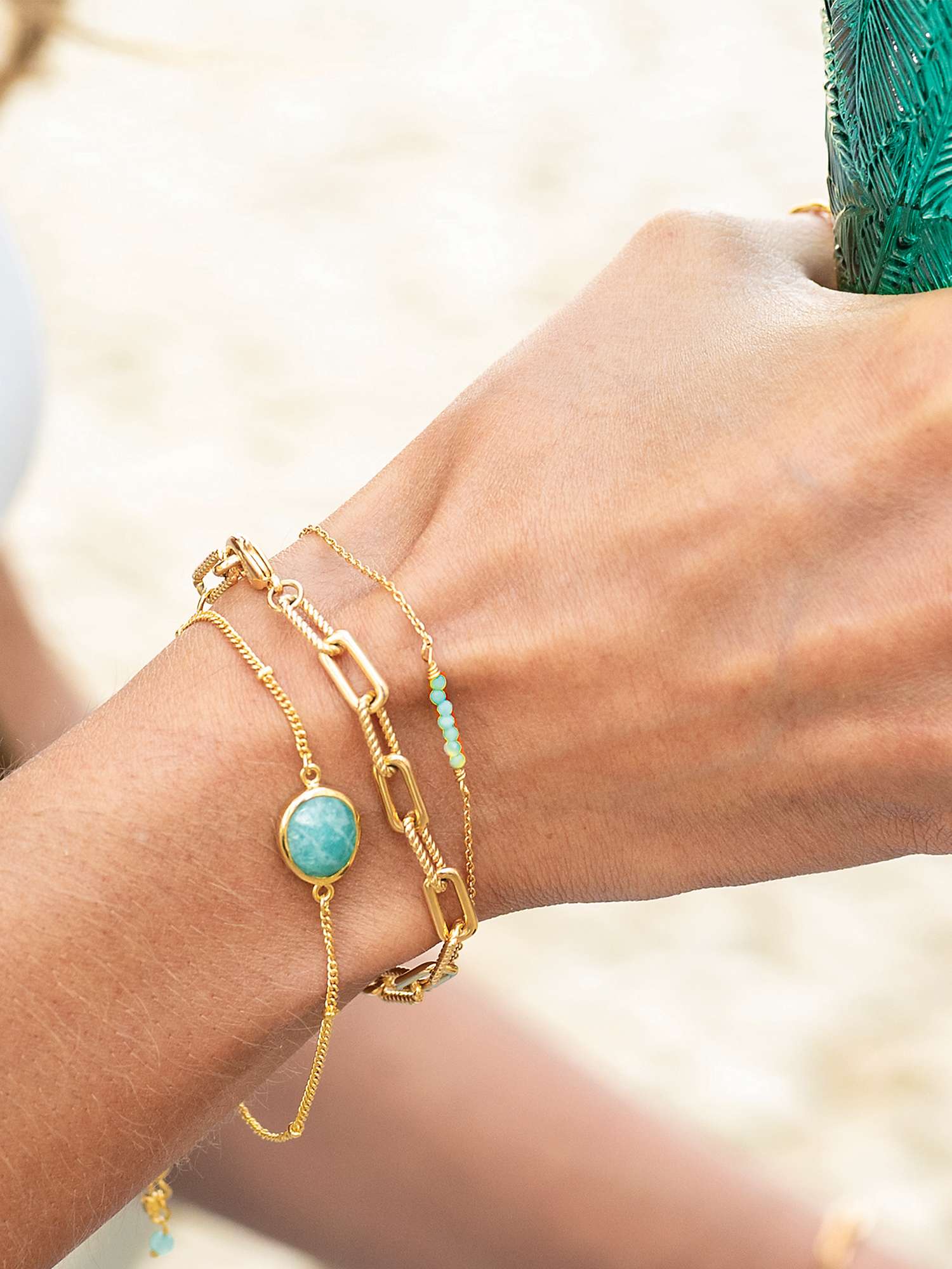 Buy Sarah Alexander Aqua Shores Gemstone Bracelet, Gold Online at johnlewis.com