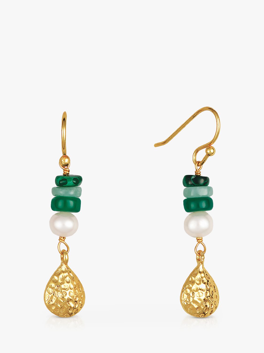 Sarah Alexander Byzantine Pearl and Gemstone Drop Earrings, Gold