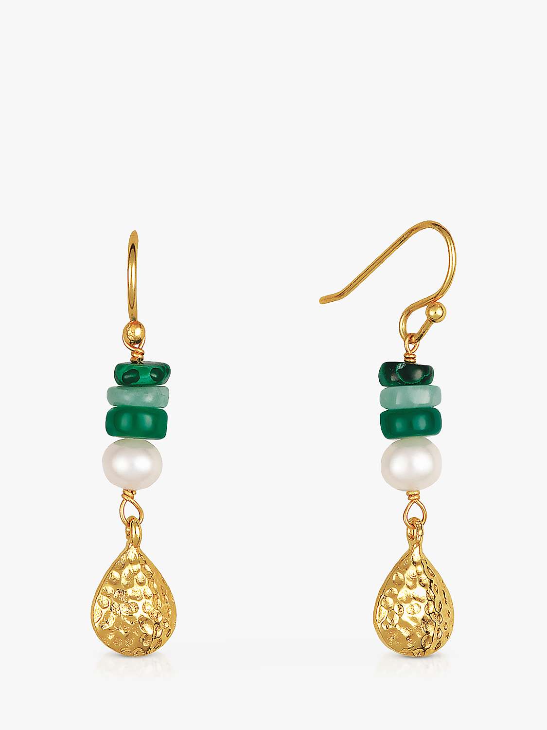 Buy Sarah Alexander Byzantine Pearl and Gemstone Drop Earrings, Gold Online at johnlewis.com