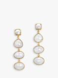 Sarah Alexander Mother of Pearl and Gemstone Drop Earrings, Gold