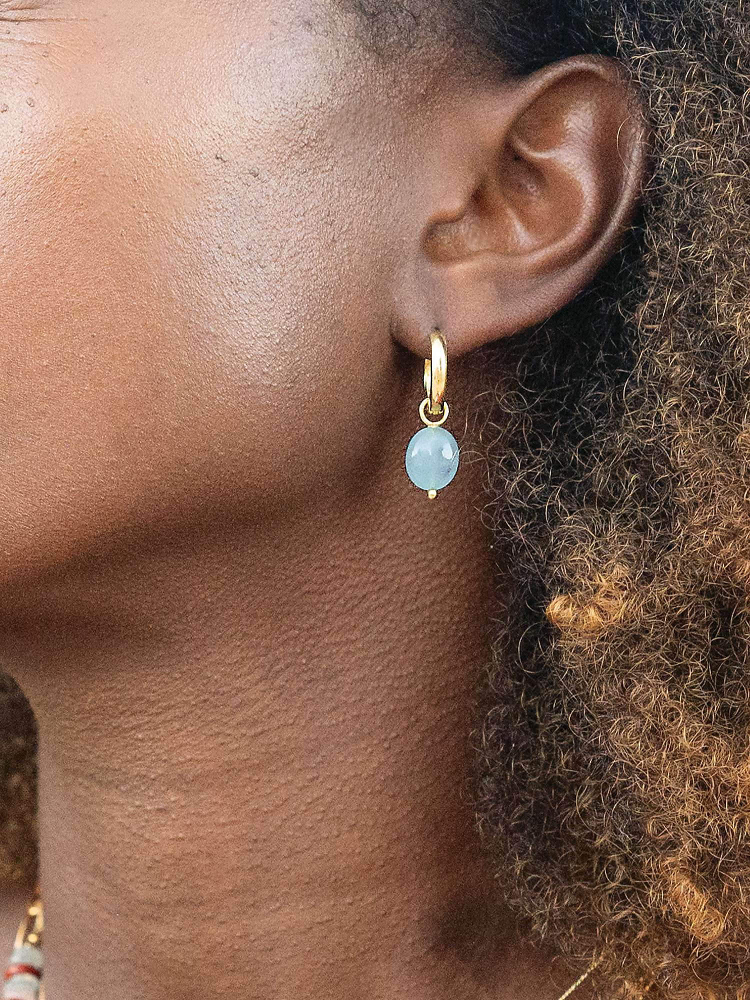 Buy Sarah Alexander Baja Gemstone Huggie Hoop Earrings, Gold Online at johnlewis.com