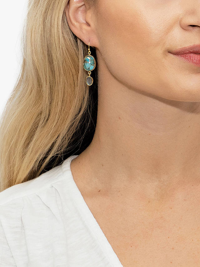 Sarah Alexander Bazaar Gemstone Drop Earrings, Gold