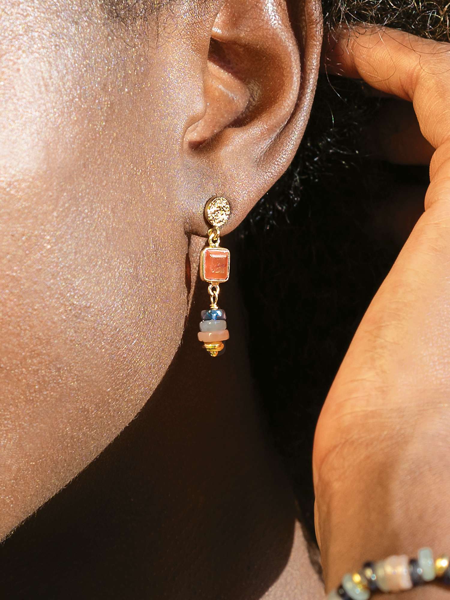 Buy Sarah Alexander Tamarind Gemstone Drop Earrings, Gold Online at johnlewis.com