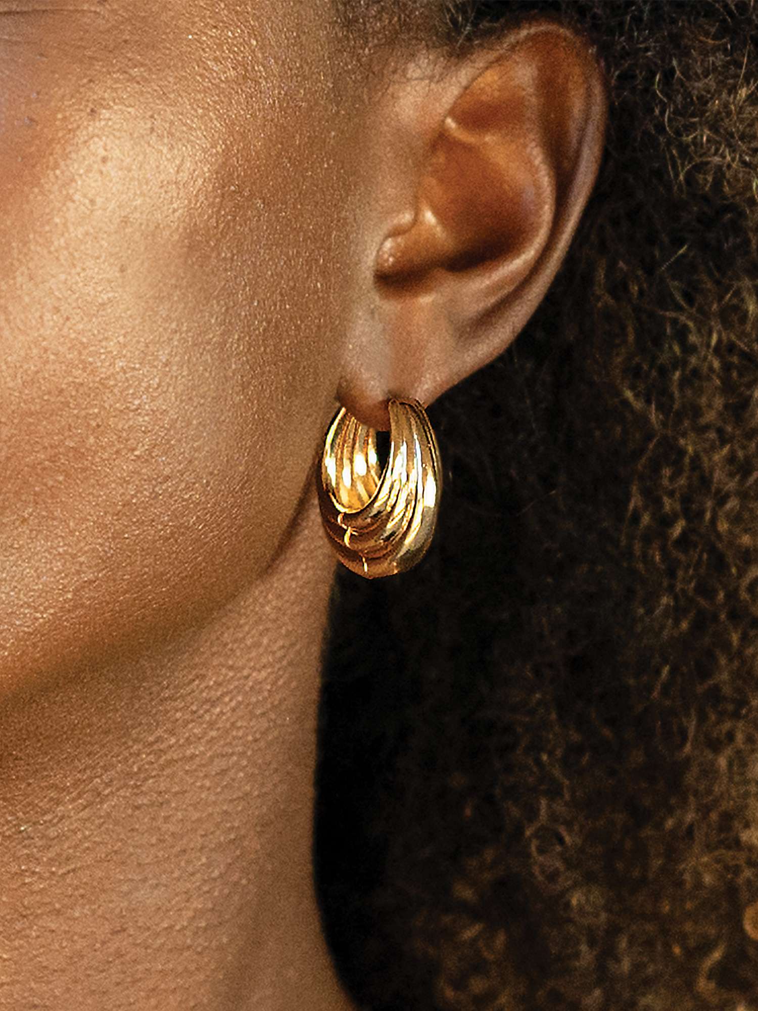Buy Sarah Alexander Midas Chunky Hoop Earrings, Gold Online at johnlewis.com