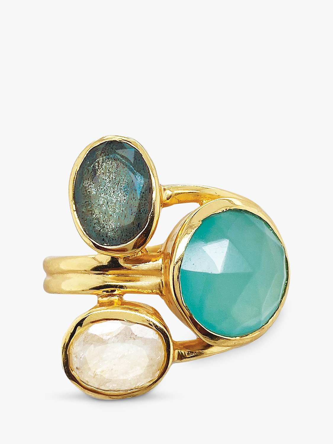 Buy Sarah Alexander Aurora Borealis Triple Gemstone Ring, Gold Online at johnlewis.com