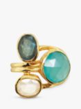 Sarah Alexander Aurora Borealis Triple Gemstone Ring, Gold