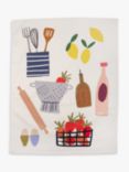 Caroline Gardner Fruits/Monochrome Heart Tea Towels, Pack of 2, Multi