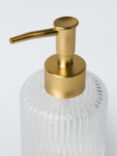 John Lewis Fluted Glass Soap Dispenser, Clear