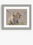 John Lewis Louise Luton 'Daisy Daisy' Highland Cow Framed Print & Mount, 29 x 35cm, Brown/Multi