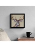 John Lewis Louise Luton 'Majesty' Stag Framed Print, 33.5 x 33.5cm, Brown/Multi