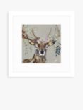 John Lewis Louise Luton 'Vintage Velvet' Stag 'Framed Print & Mount, 33.5 x 33.5cm, Multi