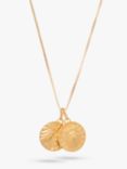 Rachel Jackson London Zodiac Art Coin Personalised Duo Necklace, Gold