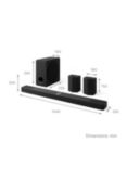 LG S95TR Bluetooth Wi-Fi Soundbar with Dolby Atmos, DTS:X, Wireless Subwoofer & Rear Speakers, Black