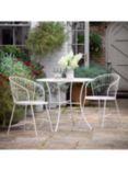 Gallery Direct Scada Metal Garden Bistro Table & Chairs Set, Whitewash