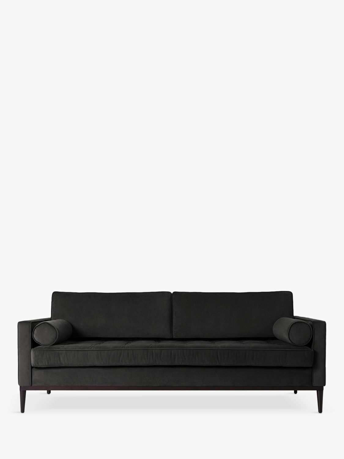 Model 02 Range, Swyft Model 02 Large 3 Seater Sofa Bed, Dark Leg, Velvet Charcoal