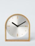 John Lewis Mid-Century Mantel Clock, Brushed Aluminium/Natural