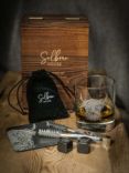 Selbrae House Highland Cow Slate Coaster & Whisky Glass Tumbler Gift Set