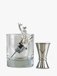 Selbrae House Stag Glass Tumbler, Pourer & Jigger Set, Clear