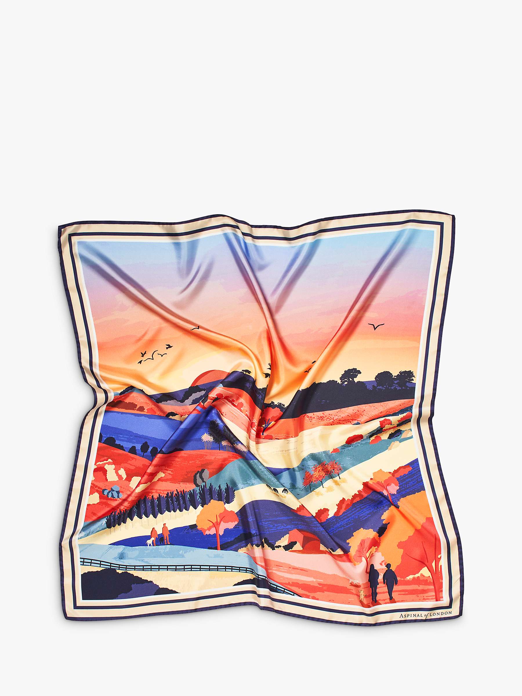 Buy Aspinal of London South Downs Square Silk Scarf, Multi Online at johnlewis.com