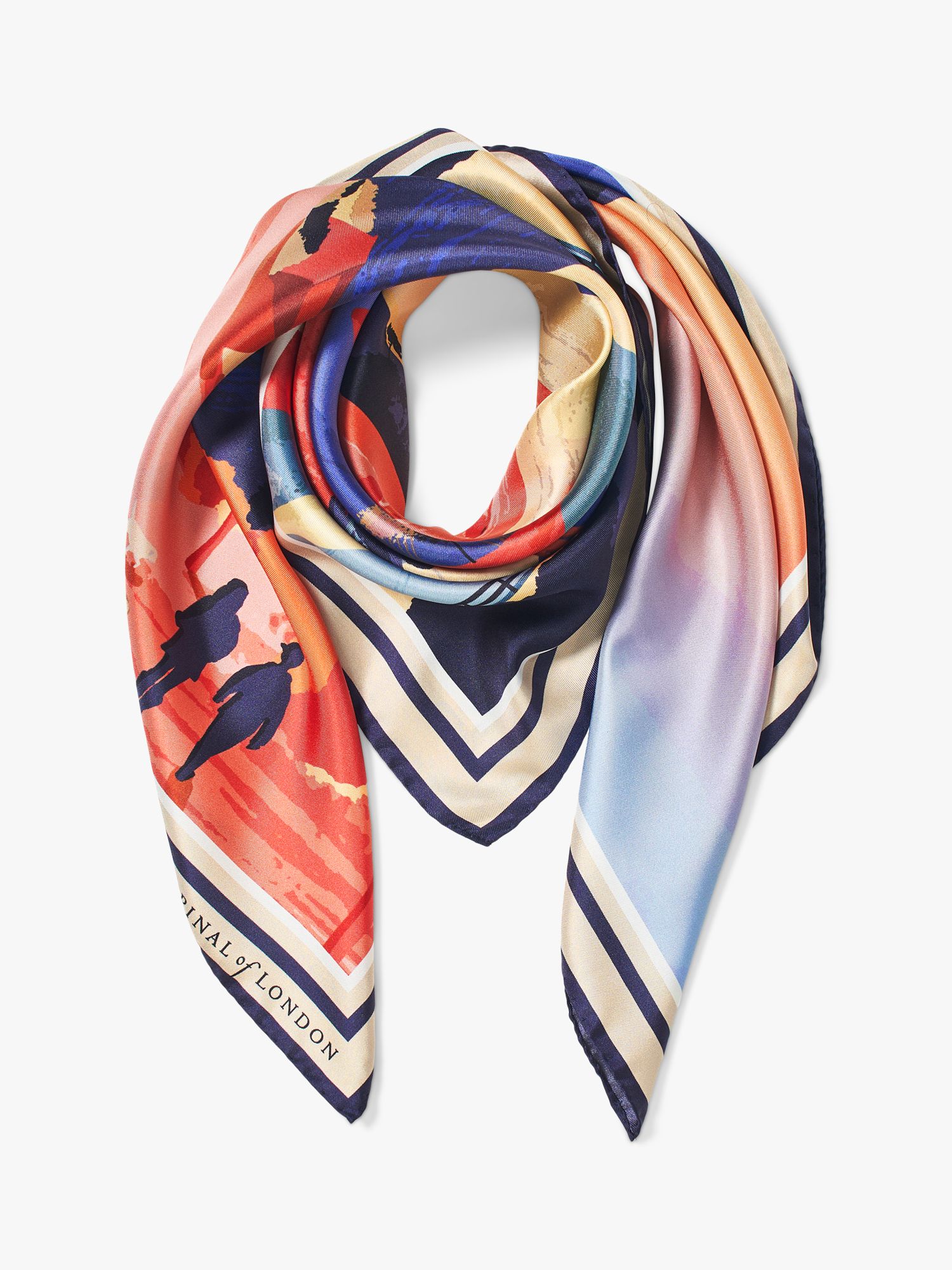 Aspinal of London South Downs Square Silk Scarf, Multi