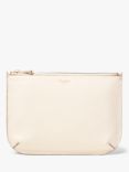 Aspinal of London Large Ella Pebble Grain Leather Pouch, Ivory