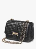 Aspinal of London Lottie Leather Slot Weave Shoulder Bag, Black