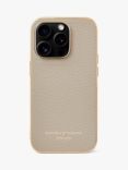 Aspinal of London iPhone 15 Pro Pebble Leather Case, Dove Grey