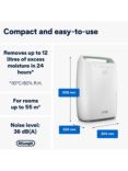 De'Longhi DEX212SF Dehumidifier, White