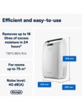 DeLonghi DEXD216RF Dehumidifier, White