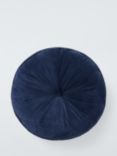 John Lewis Velvet Moroccan Round Cushion, Navy Blue