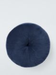 John Lewis Velvet Moroccan Round Cushion, Navy Blue