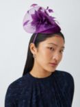 John Lewis Athena Pillbox Organza Fascinator, Purple