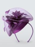 John Lewis Athena Pillbox Organza Fascinator, Purple