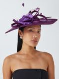 John Lewis Penelope Upturn Flower & Quill Fascinator, Plum