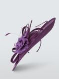 John Lewis Penelope Upturn Flower & Quill Fascinator, Plum