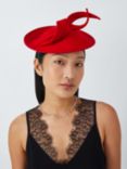 Whiteley Kali Disc Wool Fascinator, Red