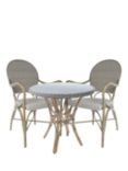 Laura Ashley Riviera 2-Seater Woven Garden Bistro Table & Chairs Set