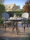 Laura Ashley Riviera 2-Seater Woven Garden Bistro Table & Chairs Set, Navy/Chambray