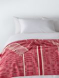 John Lewis X Collagerie Ikat Stripe Merino Wool Throw, Bright Red